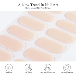 Nelikoo Semi Cured Gel Nail Strips, 20 PCS Gel Nail