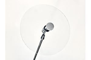 (14 inch Diameter) Crystal Clear Acrylic Vocal and Horn Deflector Shield: 4 Styles for Trumpet Saxophone Trombone Vocals and 