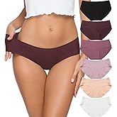 Altheanray Womens Underwear Cotton Underwear for Women Seamless Hipster Bikini Briefs Panties 6 Pack