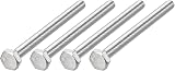 METALLIXITY M10-1.5x120mm Hex Bolts 304 Stainless Steel 4Pcs Coarse Threaded