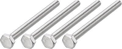 METALLIXITY M10-1.5x120mm Hex Bolts 304 Stainless Steel 4Pcs Coarse Threaded