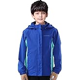 ENDIRAD Girls Boys Rain Jackets, Lightweight Waterproof Kids Rain Coats with Hood Windbreakers for Kids