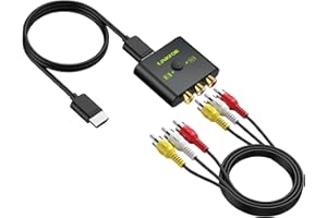 LiNKFOR RCA to HDMI Converter, 1080P AV to HDMI Converter, 16:9/4:3 Conversion Mini Composite CVBS Audio Video Adapter Suppor