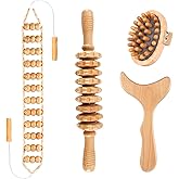 KintKita Wood Therapy Massage Tools, 4 in 1 Lymphatic Drainage Massager Body Sculpting Tools, Professional Maderoterapia Kit Cellulite Massager for Body Contouring,Relief Muscle