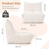 Vesgantti Togo Fireside Chair Beige Suede Lounge Ergonomic Lumbar Support view 2