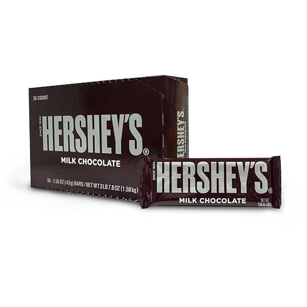 BULK CHOCOLATE CASE OF 432 HERSHEY’S MILK CHOCOLATE 1.55 OZ BARS FULL CASE