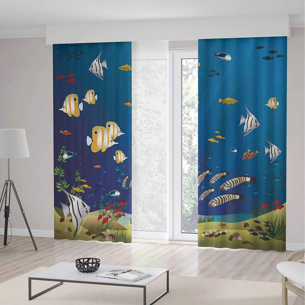Amazon Com Yoliyana Small Window Blackout Curtains Aquarium