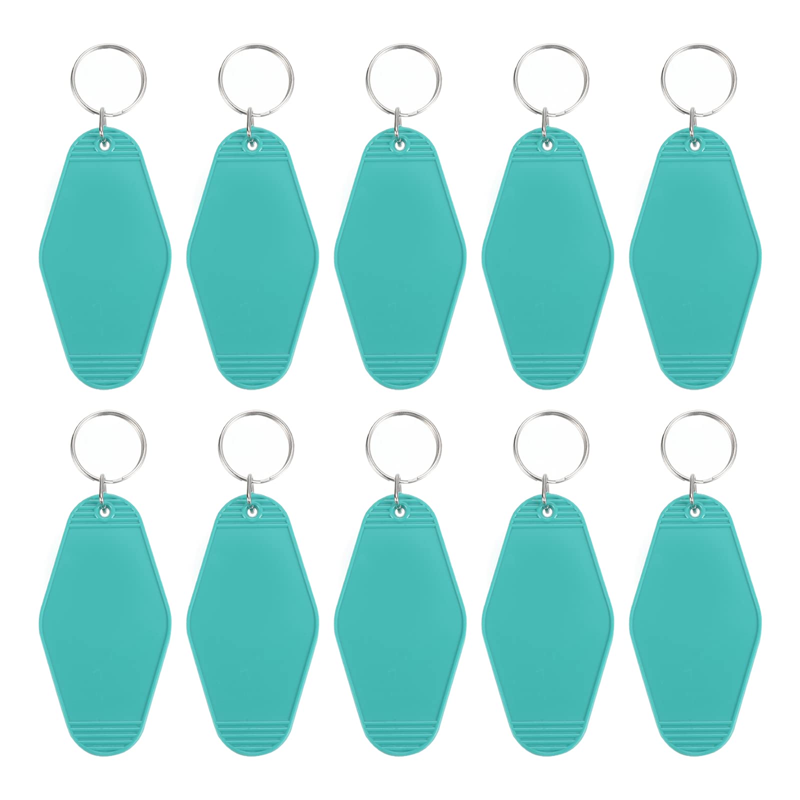 PATIKIL Vintage Motel Keychain, 10 Pack Blank Hotel Keychains Rhombus Retro Key Tag for DIY Crafts Ornament Backpack Luggage Labels Tags, Lake Green — image 1