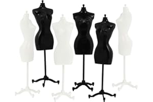 ARTIBETTER 6pcs Dress Form Mannequin: 8.7in Mini Doll Gown Stand Display Support for Doll Dress Clothing Dollhouse Decoration