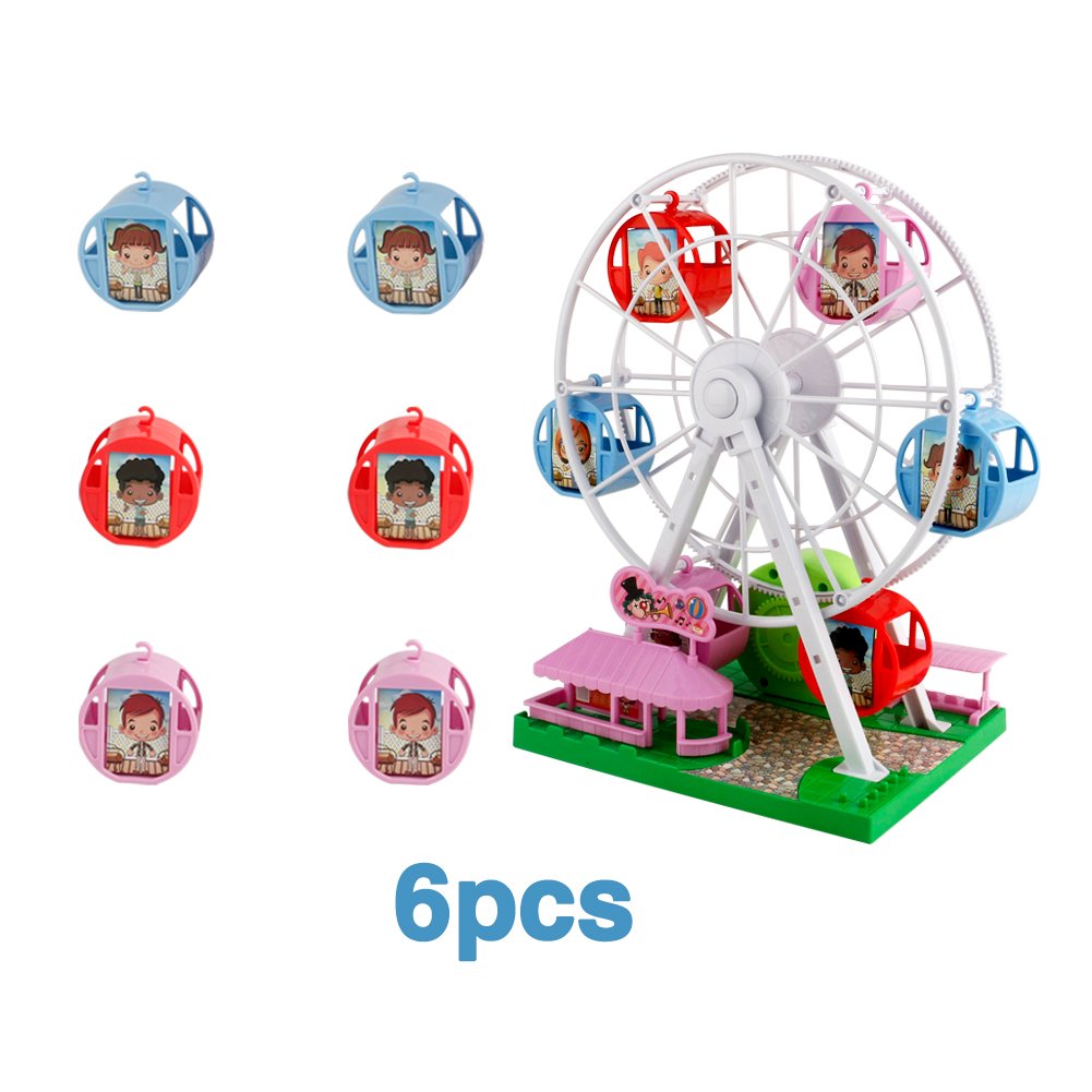 Ferris Wheel Music box toy, mini with 6 Spring Rotating Cabins, for Kids, Children, Boys, Girls, Babies and Infants over 36 Months