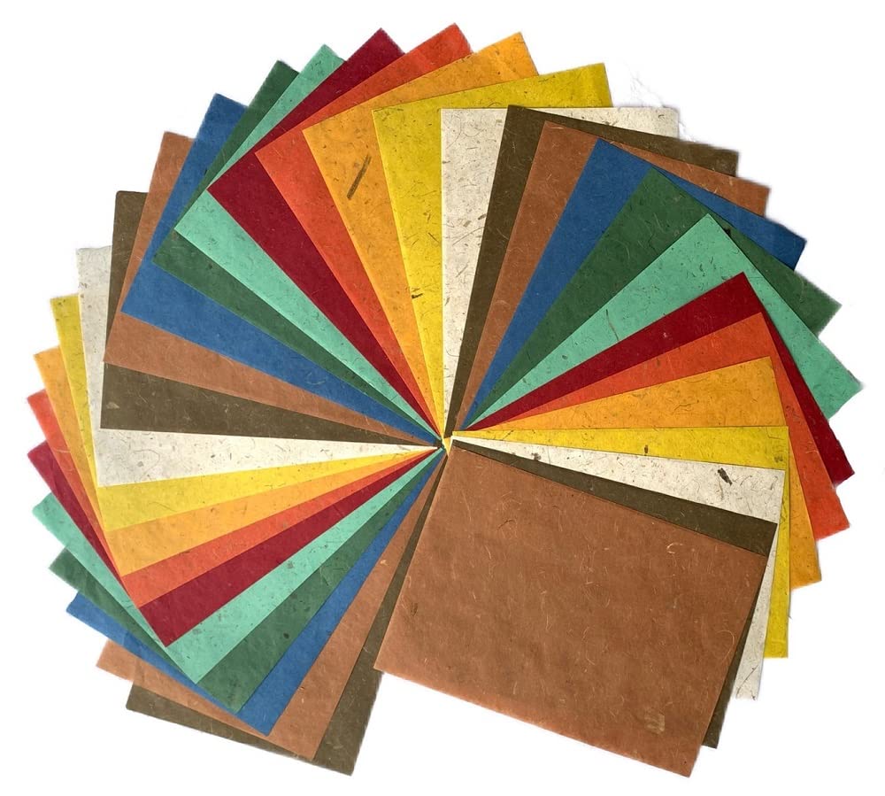 50 Sheets A4 Natural Fiber Mulberry Tree Mulberry Paper Sheets Art Tissue Washi Paper Design Craft Art Origami Suppliers Card Making DIY Crafts. (Natural Fiber Banana Bark)