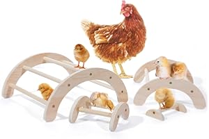 Chick Perch for Coop Brooder: Dorakitten 4Pcs Chicken Perch Stand Roosting Training, Chicken Coop Accessories Toys for Baby Birds Hens Parrots, Chicken Swing Toy Easy to Assemble and Clean