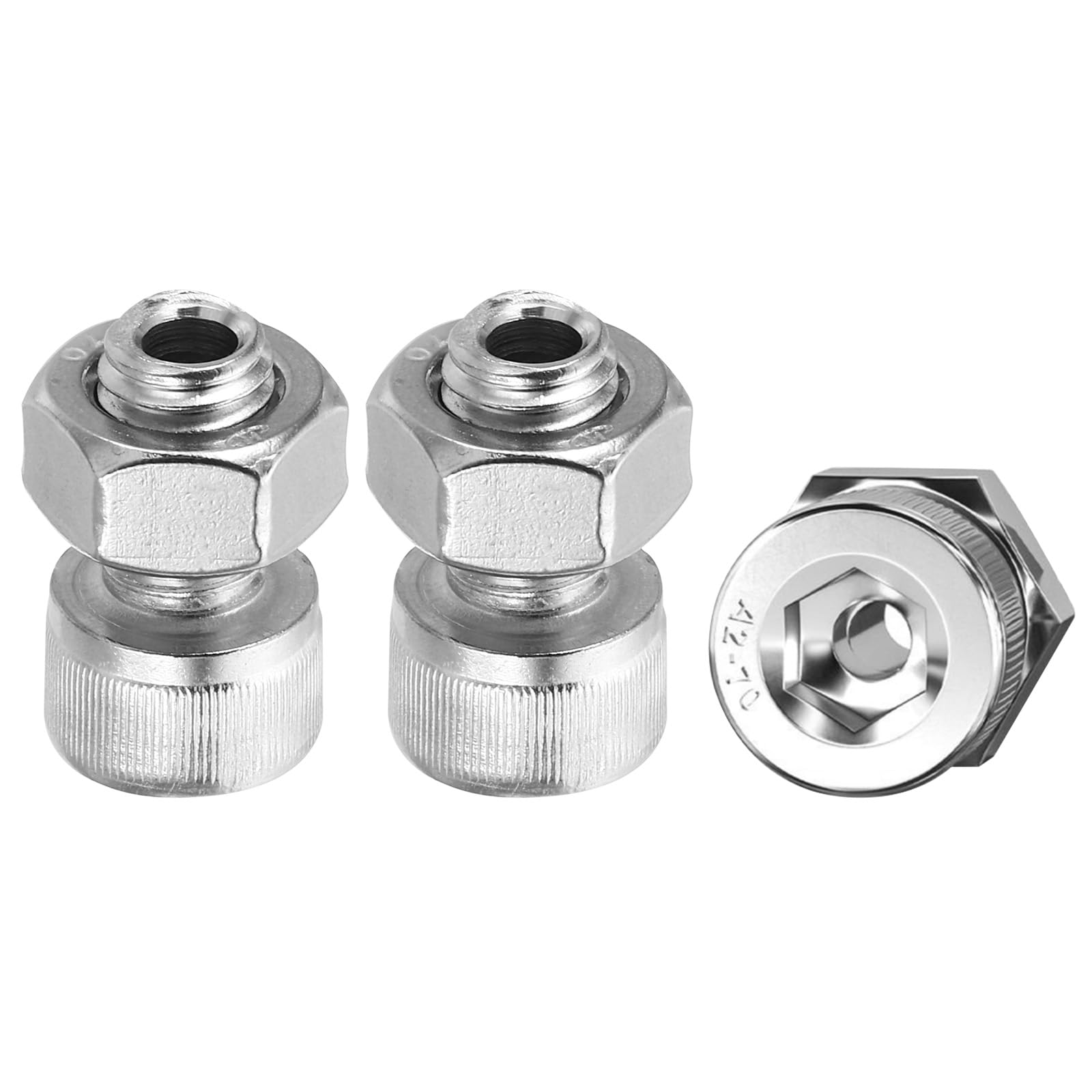 PATIKIL M10x16mm 304 Stainless Steel Hollow Bolt, 3 Set Cylindrical Hexagon Socket Screw Nut Kit Lamp Threading Screws Through Hole Fasteners