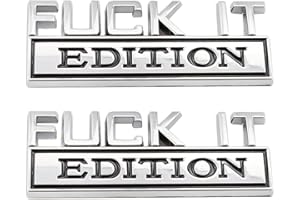 CARRUN 2 Pcs Fuck IT Edition Emblem Car Side Rear Front Hood Trunk Door Badge 3D Decal Sticker Fit for F 150 F250 F350 Silverdo 1500 2500 Sierra GMC Chevy Car Truck SUV Silver Black CR 2FI