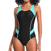 Tempt Me Women One Piece Swimsuits Athletic Racerback Swimwear Training Exercise Slimming Bathing Suit
