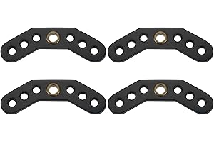4Pcs Black Leather Bow Sling with Metal Grommets for Compound Bow,DIY Wrist Strap Bracket Mount, Durable Archery Accessories 