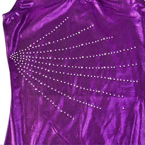 Tigerhu Leotards for Girls Gymnastics Athletic Sparkly Dancewear Activewear, Purple 8