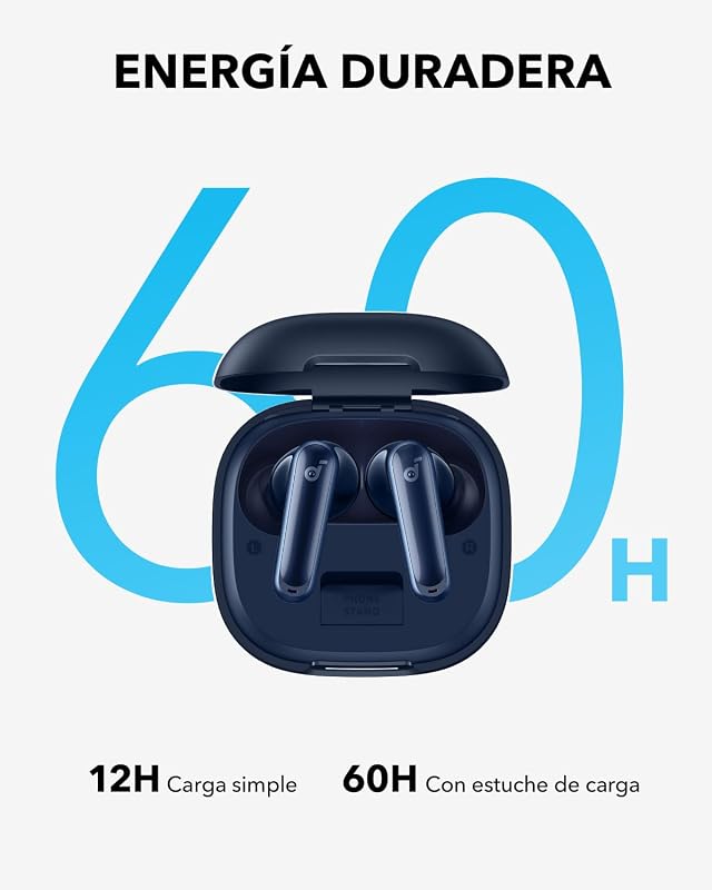 Fones de ouvido bluetooth sem fio anker soundcore p40i com cancelamento de ruído adaptativo ambiental, graves intensos, 60 horas, suporte para telefone, ipx5, carregamento sem fio, bluetooth 5.3
