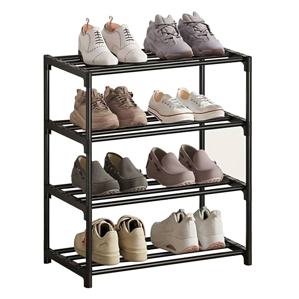 XIANGLV 4-Tier Slim Shoe Rack, Anti-Rust Coating, Ideal For Dormitory, Rental House, Balcony, Stackable Narrow Shelf