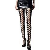 Inquekets Fishnet Stockings Sexy Black Fish Net Stockings One Size Fit All Halloween Fishnet Tights Patterned