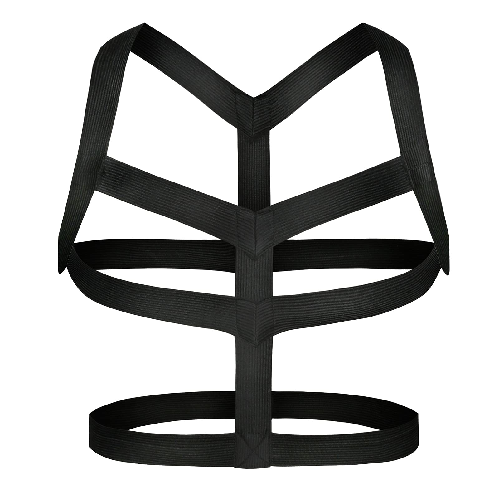 YUFEIDA Mens Body Chest Harness Belt Elastic Halter Nylon Stretchy Shoulder Strap Costumes Clubwear Belts