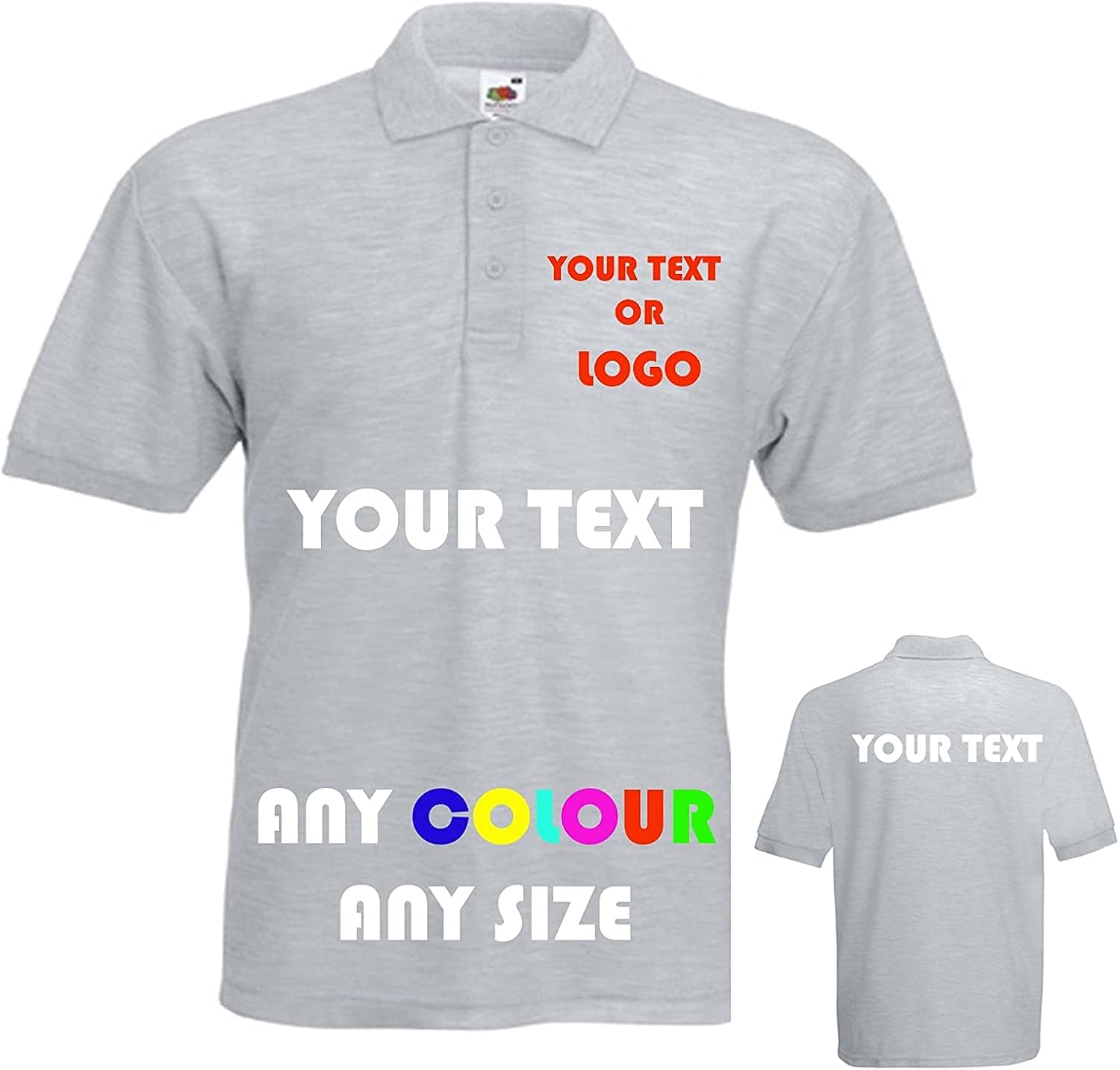 printed work polo shirts