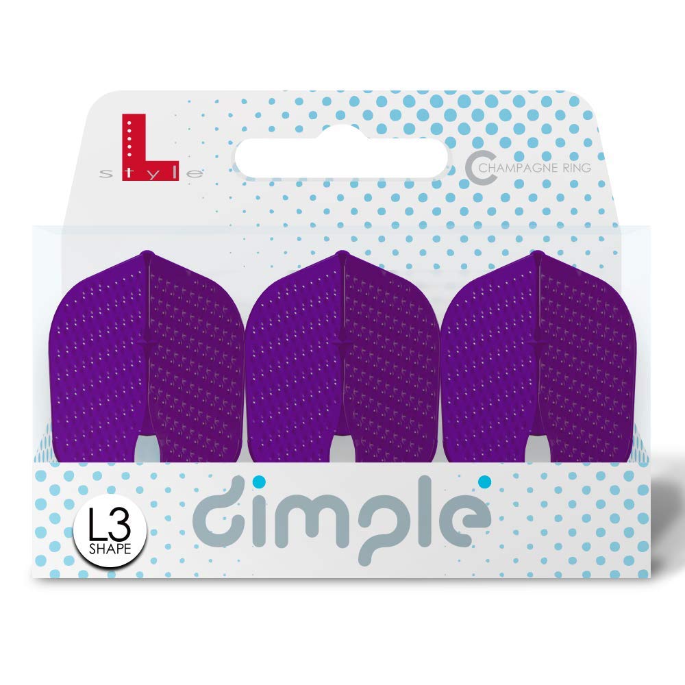 LSTYLE Dart Flights - L3 PRO Dimple Shape: for Soft Tip and Steel Tip Darts - Deep Purple
