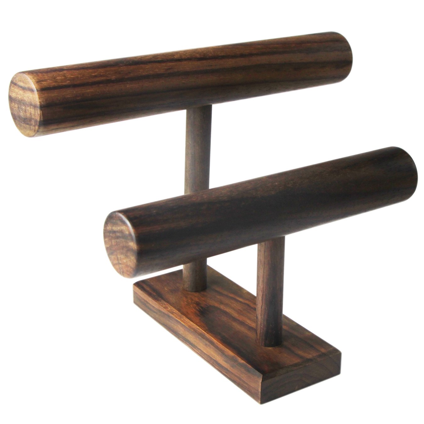 UOOOM TBar Jewelry Display Stand Wooden 2 Tier Bracelet Necklace Watch