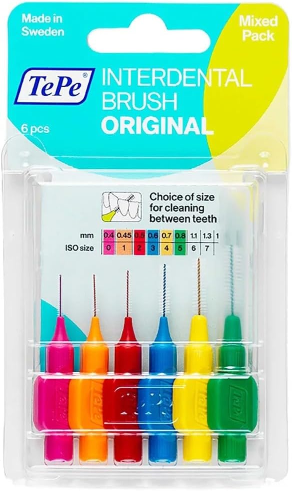 TePe Mixed Pack Interdental Brushes 12 Pack Long Handle Pre-Angled
