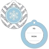 Big Dot of Happiness Winter Wonderland - Snowflake Holiday Party and Winter Wedding to and from Gift Tags (Set of 20)