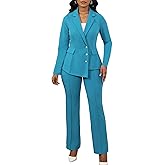 Pant Suits for Women Dressy Long Sleeve Blazer and Straight Pants Business 2 Piece Sets Casual Office Work Outfits