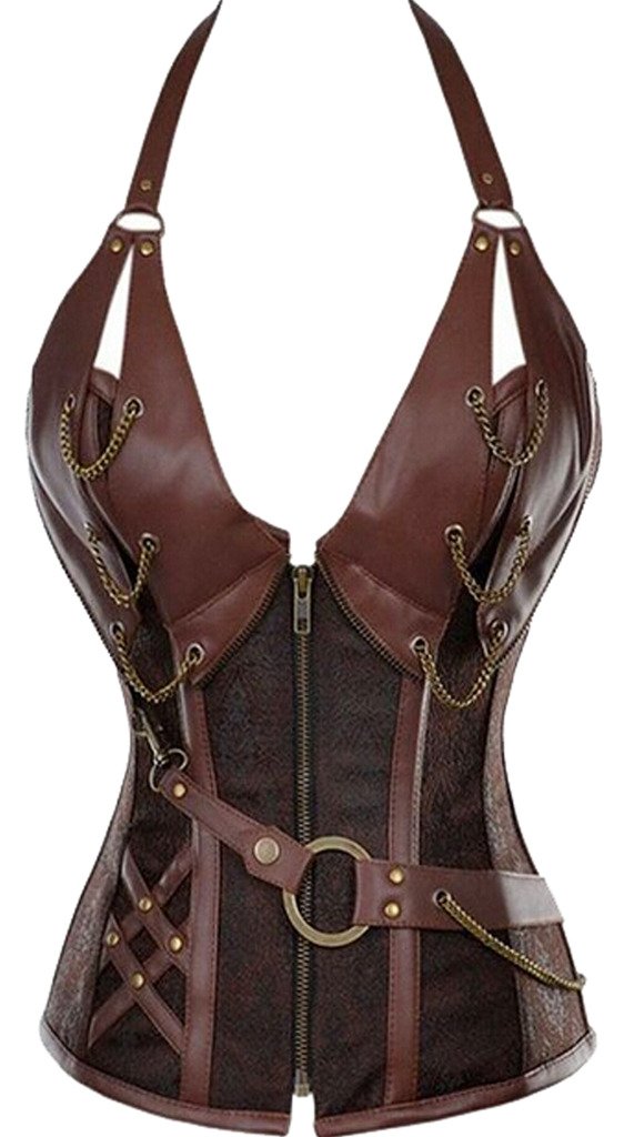 Photo 1 of Alivila.Y Fashion Womens Steel Boned Retro Goth Steampunk Corset 908-Coffee-M