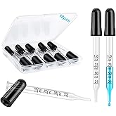 Herain Glass Eye Dropper-10 Pcs, 1ml Pipette Dropper for Essential Oil, Crafts, Skincare, Scientific Experiments, Measuring a