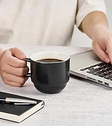 YHOSSEUN Porcelain Stackable Coffee Mug Set With