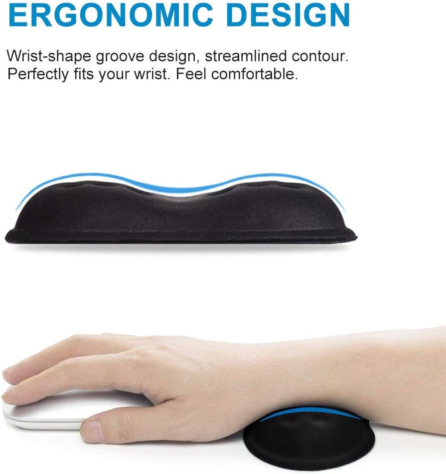 Vankey Soft Memory Foam Mouse Wrist Rest Support, Cool Ergonomic Hand Rest Support for Computer, Laptop, Office, PC Gaming - Massage Holes Design - Easy Typing Wrist Pain Relief and Repair : Office Products