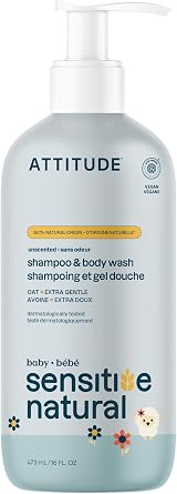 ATTITUDE 2-in-1 Baby Shampoo & Body Wash Sensitive Skin Oat EWG Verified view 1