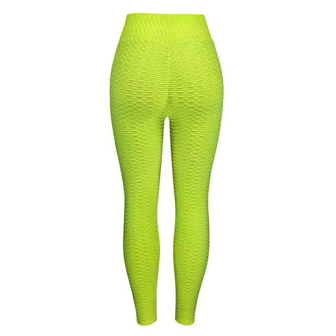 VJGOAL Damen Yoga Turnhalle Laufen Übung Stretch Volltonfarbe Sporthosen High Waist Falten Yoga Pants