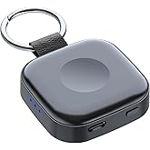 Temdan Portable Wireless Charger for Apple Watch Magnetic iwatch Charger 1200mah Power Bank Camping Travel Essentials Camping Watch Charger for Series 10/9/8/7/6/Se/5/4/3/2/1/Ultra/Ultra 2-Black