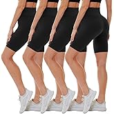 CAMPSNAIL 4 Pack Biker Shorts for Women High Waist - 5"/8" Tummy Control Soft Athletic Yoga Workout Running Gym Shorts