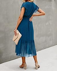 BTFBM Women Summer Bohemian Floral Casual Wrap V