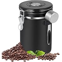 Pitmoly Airtight Coffee Canister, Stainless Steel Coffee Container, Food Storage Containers with Date Tracker and Scoop…