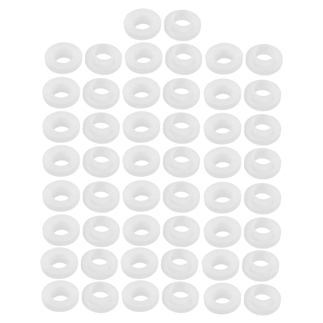 sourcingmap Silicone Convex Washers 19mm OD 10mm ID 3mm Thickness Sealing Gasket for Faucet Pipe Water Hose, White, Pack of 50
