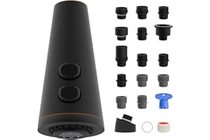 HYGIE RINSE 4 Function Kitchen Faucet Head Replacement Universal Pull Down Kitchen Sink Faucet Sprayer Head with 15 Adapters Compatible with American Standard/Kohler/Moen/Delta, Oil Rubbed Bronze