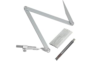 ZGTOOLS Contour Radius Marker - Up to 24" Radius, Aluminum Radius Marker with 5 Soap Stone & SoapStone holder, Foldable Pocket-Size Standard Radius Marking Tool