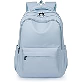 Cute College Backpack for School Aesthetic Backpack for Teen Girls Students Laptop Bag Large Capacity Bookbags Kids Travel Lightweight Backpacks for Casual Daypacks School Bag Solid Color(Blue)