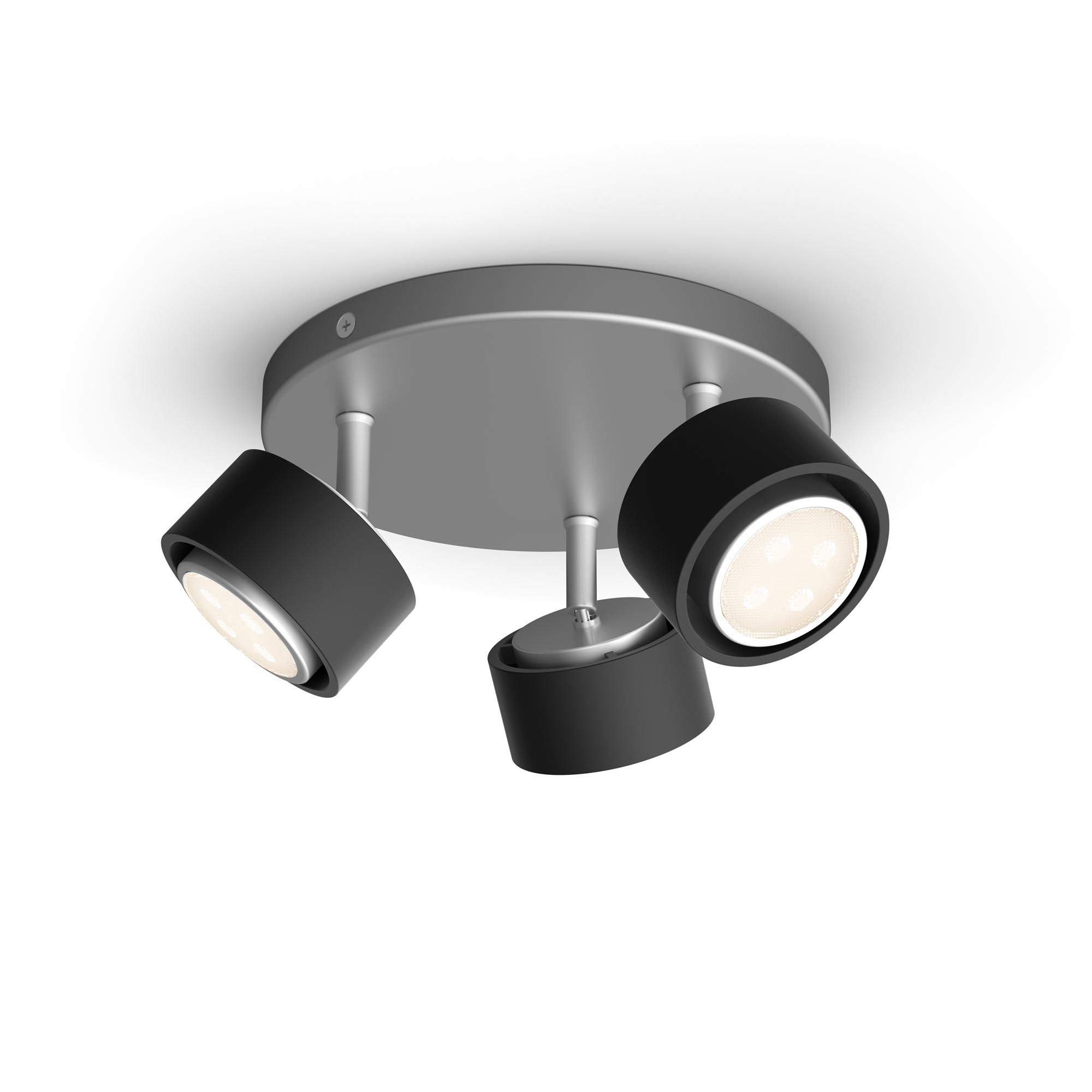 Philips myLiving 3 x 4.3W Black Metal Ferano LED Light Bulbs, 430 Lumens per Bulb Equivalent to 37W Incandescent, Warm White