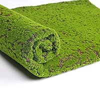 Julvie Artificial Grass Turf, Fake Moss Grass Rug, Outdoor Carpet Simulation Plants Decor Green Moss Lawn Landscape Synthetic Grass for Home Shopwindow Wall Festival Wedding(39.37x39.37 inch)