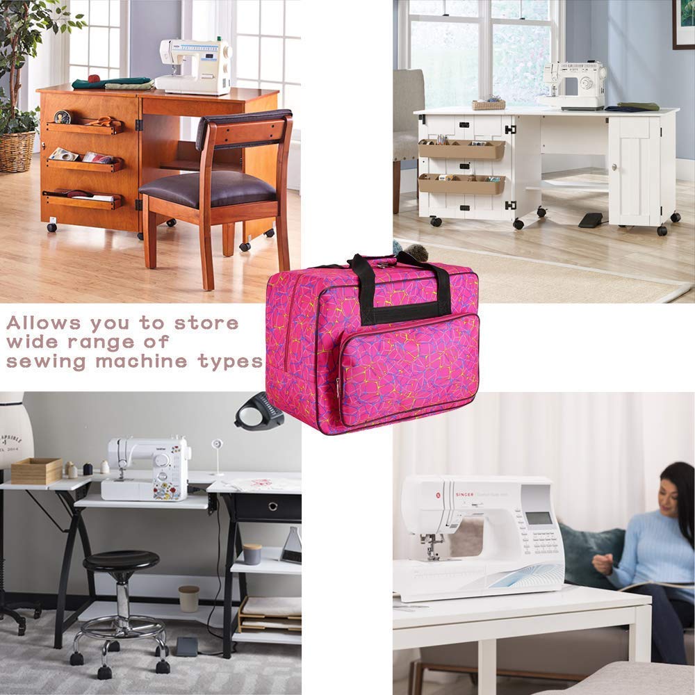 Sewing Machine Carrying Case Tote Bag, Nylon Carry Bag, Padded Storage Cover Carrying Case with Pockets and Handles, Suitable for Most Standard Singer, Brother, Janome