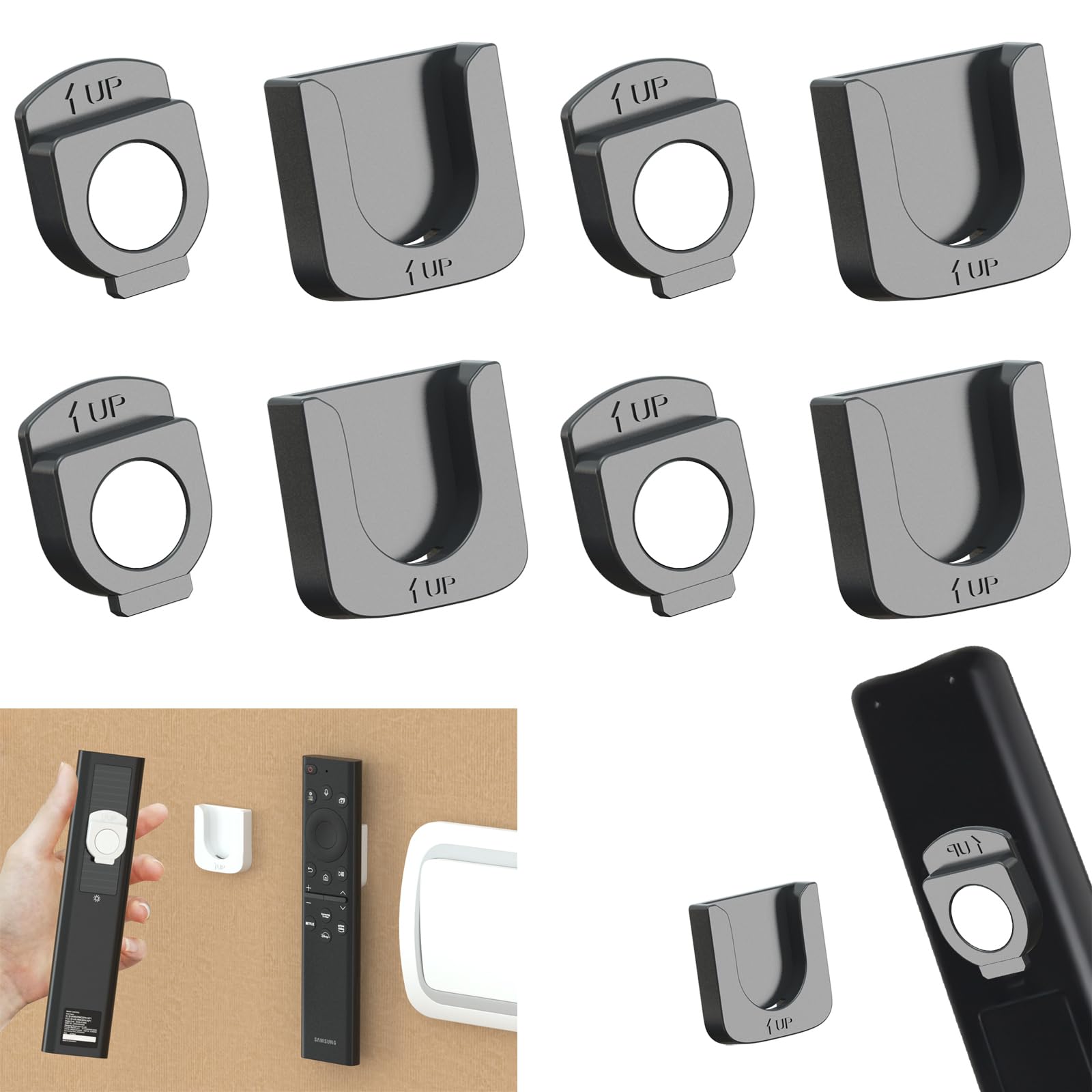 4pcs Improved Strong Magnetic Remote Control Holder,Wall Mounted Remote Control Holder,Remote Control Organizer,Remote Control Storage for School Homes