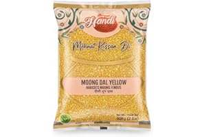 Handi Yellow Moong Dal (Split Desi Moong Beans without skin) 32oz (2lbs) 0.90kg Bulk ~ All Natural | Gluten Friendly | NON-GM